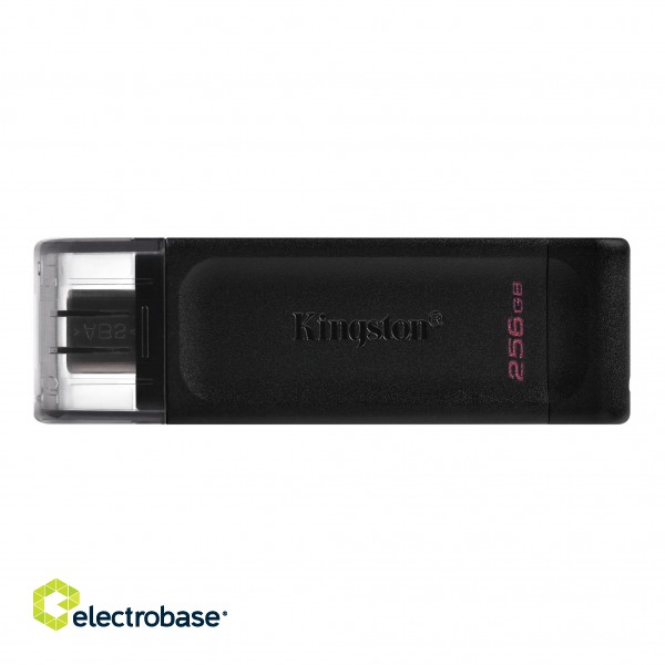 Kingston | USB Flash Drive | DataTraveler 70 | 256 GB | USB 3.2 Gen 1 Type-C | Black image 1