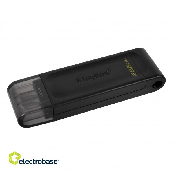 Kingston | USB Flash Drive | DataTraveler 70 | 256 GB | USB 3.2 Gen 1 Type-C | Black image 3