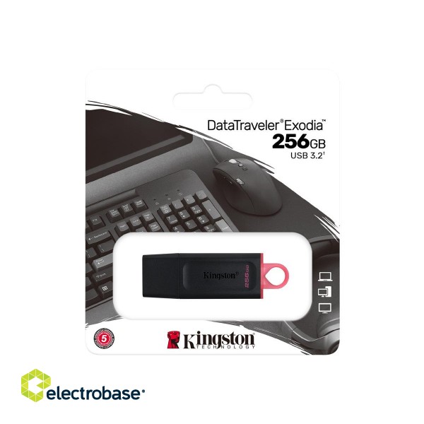 Kingston | USB Flash Drive | DataTraveler Exodia | 256 GB | USB 3.2 Gen 1 | Black image 10