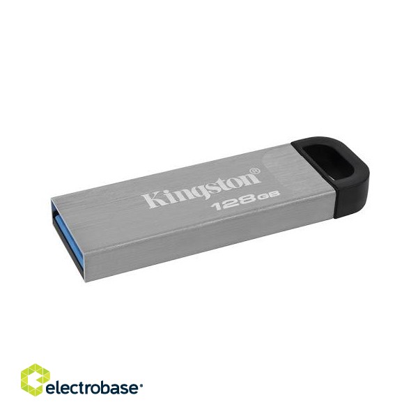 Kingston | USB Flash Drive | DataTraveler Kyson | 128 GB | USB 3.2 Gen 1 | Black/Grey image 3