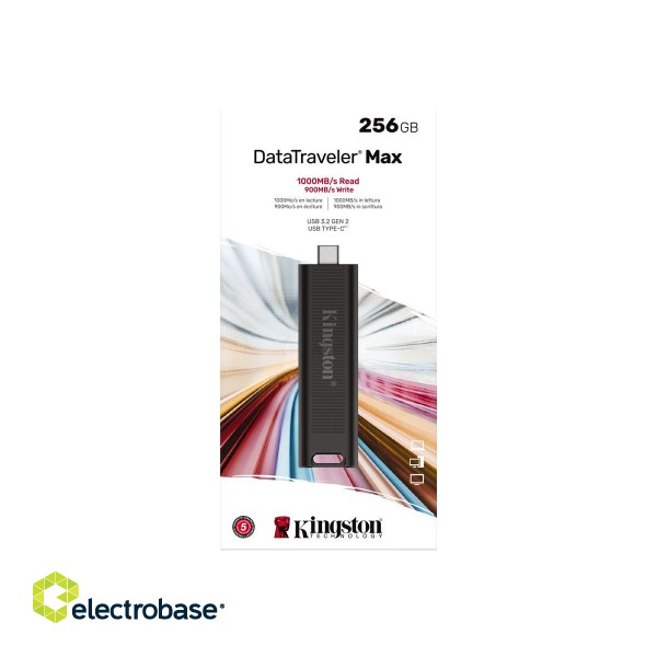 Kingston | USB Flash Drive | DataTraveler Max | 256 GB | USB 3.2 Gen 2 Type-C | Black image 7