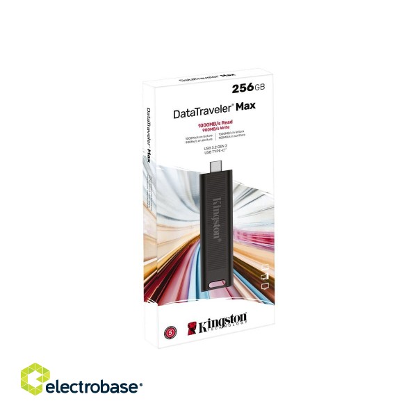 Kingston | USB Flash Drive | DataTraveler Max | 256 GB | USB 3.2 Gen 2 Type-C | Black image 8