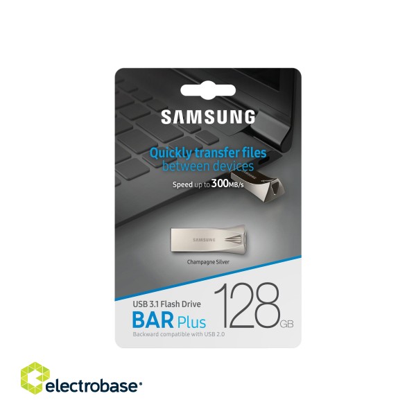 Samsung | BAR Plus | MUF-128BE3/APC | 128 GB | USB 3.1 | Silver image 9