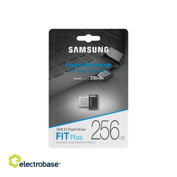 Samsung | FIT Plus | MUF-256AB/APC | 256 GB | USB 3.1 | Black/Silver image 9