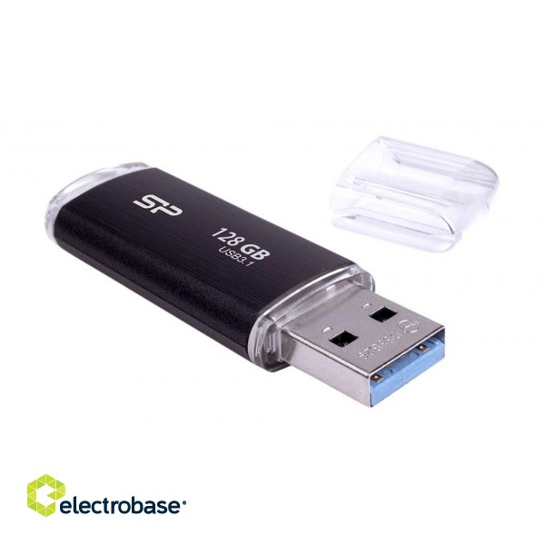Silicon Power | USB 3.1 Flash Drive | Blaze B02 | 128 GB | USB 3.2 Gen 1/USB 3.1 Gen 1/USB 3.0/USB 2.0 | Black paveikslėlis 1