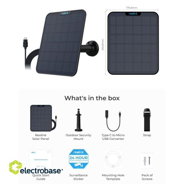 Reolink | Solar charger for video cameras | Solar Panel 2 | IP65 image 3