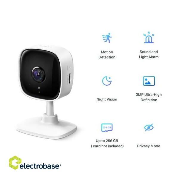 TP-LINK | Home Security Wi-Fi Camera | Tapo C110 | Cube | 3 MP | 3.3mm/F/2.0 | Privacy Mode paveikslėlis 4