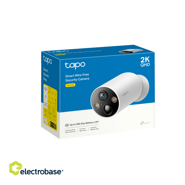 TP-LINK | Smart Wire-Free Security Camera | Tapo C425 | 24 month(s) | Bullet | 4 MP | F/2.1 | IP66 | H.264 | MicroSD фото 4