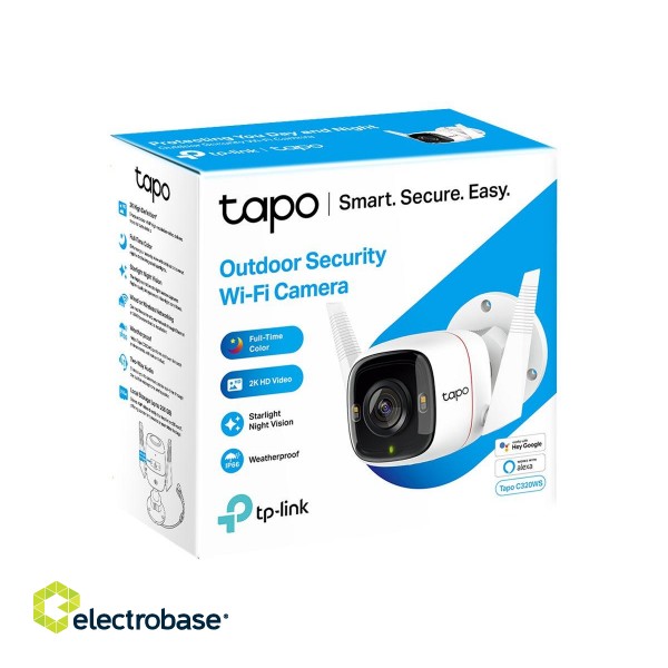 TP-Link Tapo C320WS Outdoor Security Wi-Fi Camera | TP-LINK | Outdoor Security Wi-Fi Camera | C320WS | Bullet | 4 MP | 3.89 mm | IP66 | H.264 | MicroSD image 6