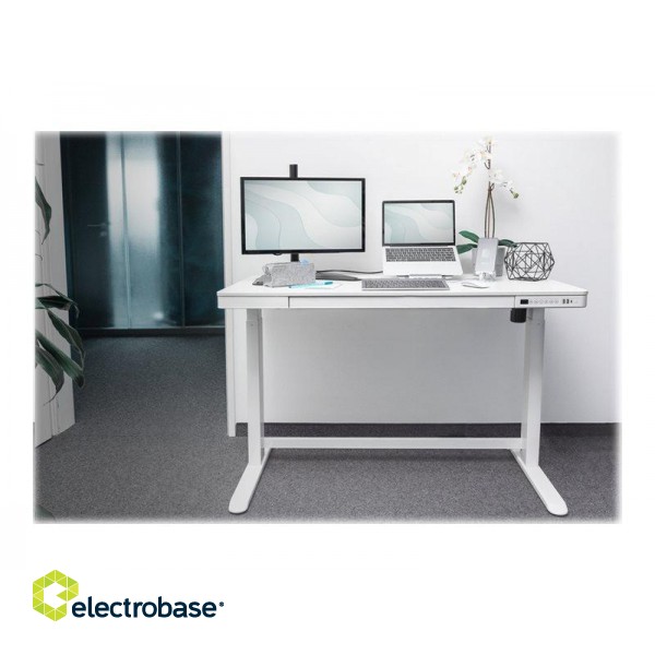 Electric Height Adjustable Desk | 72 - 121 cm | Maximum load weight 50 kg | Metal | White image 8