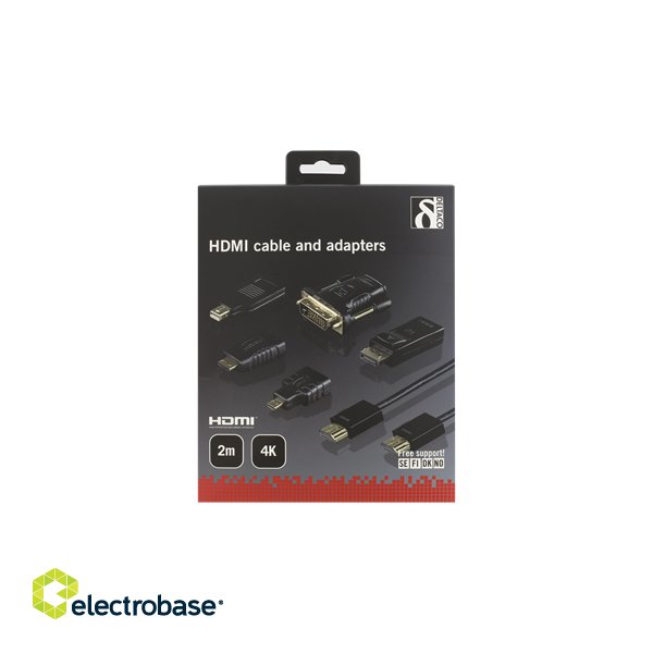 Adapter DELTACO HDMI / DP / DVI kit + HDMI cable 2m, UltraHD, 4K, black / HDMI-251 image 1