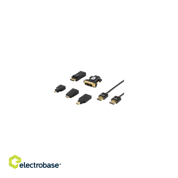 Adapter DELTACO HDMI / DP / DVI kit + HDMI cable 2m, UltraHD, 4K, black / HDMI-251 image 3