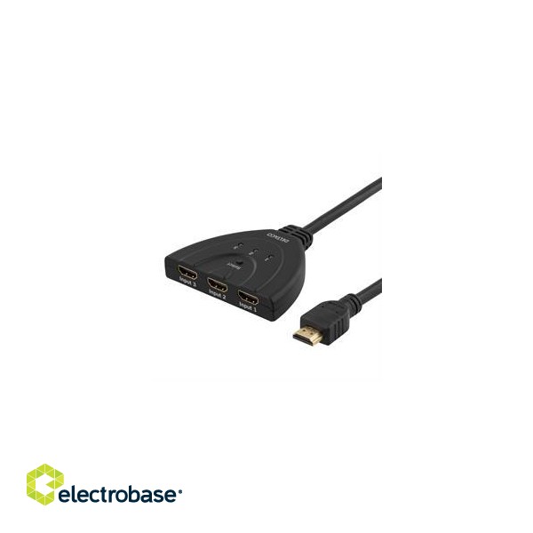 DELTACO 3 Port HDMI Pigtail switch / HDMI-7001 image 1