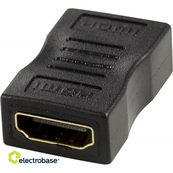 HDMI adapter DELTACO 19-pin female - female, black / HDMI-12 image 1