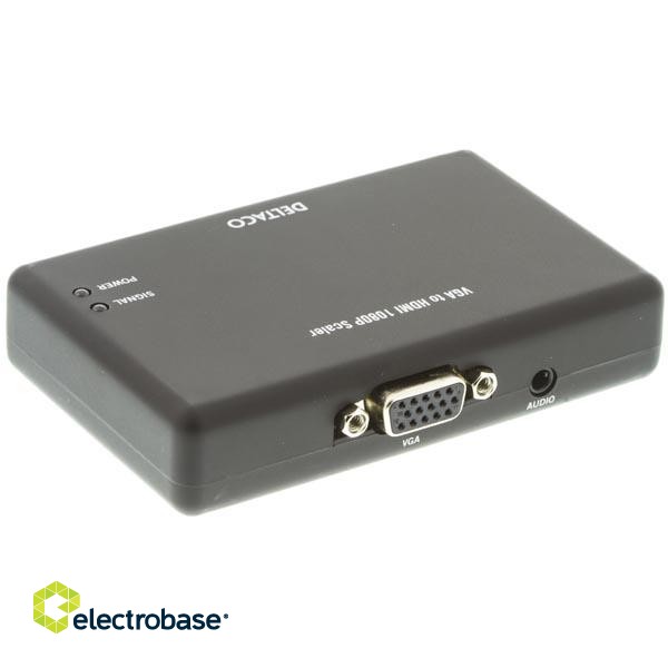 DELTACO PRIME signal converter from VGA and audio to HDMI v1.3 19-pin ho, rescaler, 1080p, black / VGA-HDMI2 image 2
