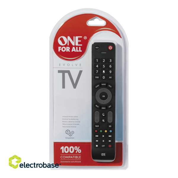 Universal remote control ONE FOR ALL URC7115, Evolve TV / 188678