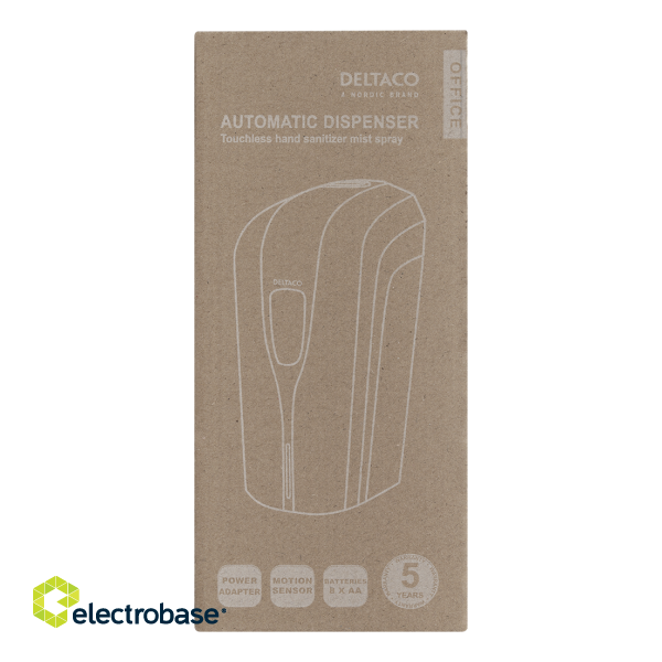 Automatic antibacterial dispenser DELTACO OFFICE 1000 ml, white / DELO-0600 image 8