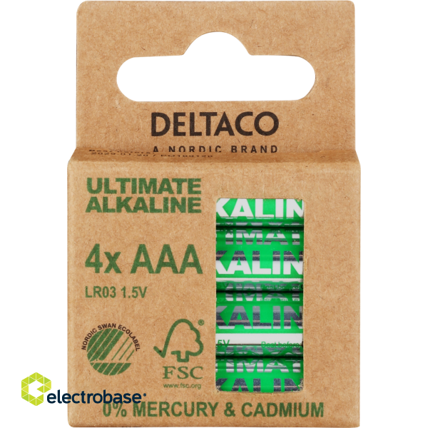 Ultimate Alkaline AAA battery DELTACO Nordic Swan Ecolabelled, 4-pack / ULT-LR03-4P image 5