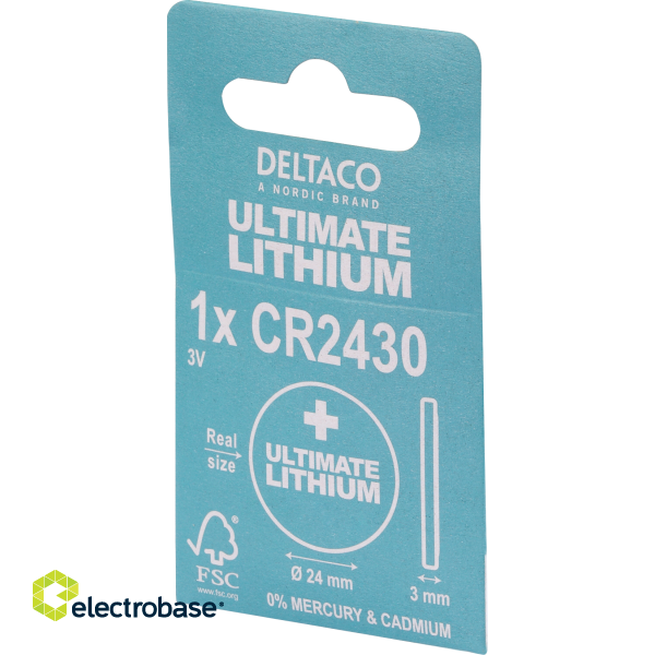 Ultimate Lithium batterie DELTACO 3V, CR2030 button cell, 1-pack / ULT-CR2430-1P