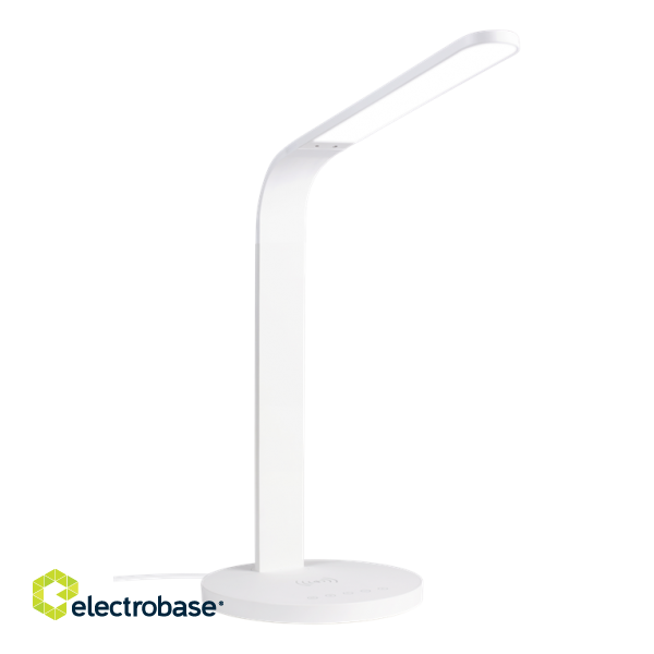 Desk lamp DELTACO OFFICE LED with wireless fast charging, timer function, 400lm white / DELO-0401 image 1