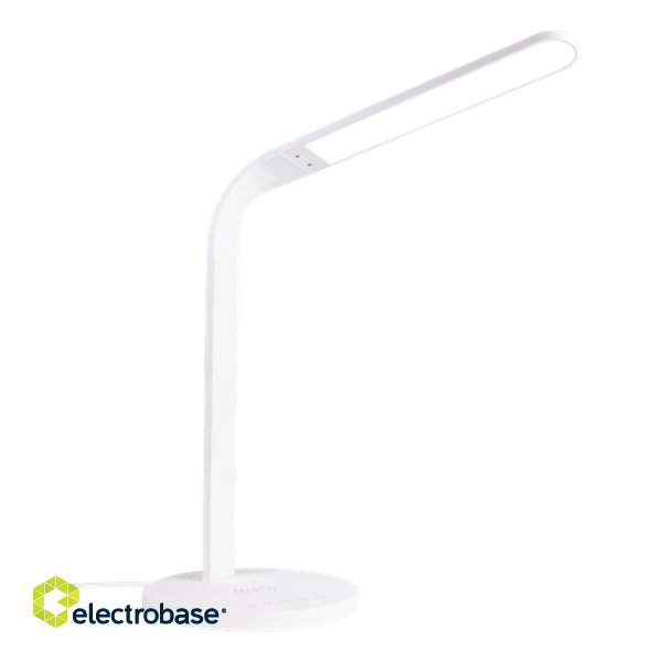 Desk lamp DELTACO OFFICE LED with wireless fast charging, timer function, 400lm white / DELO-0401 image 2