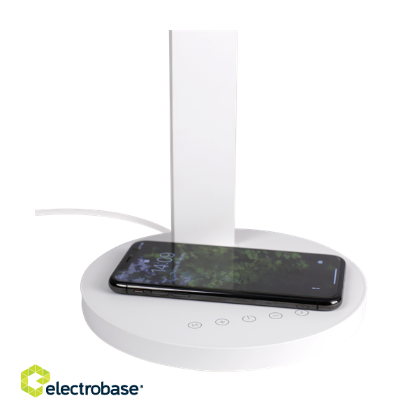 Desk lamp DELTACO OFFICE LED with wireless fast charging, timer function, 400lm white / DELO-0401 image 3