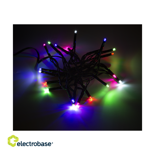 NORDIC HOME Multicolored LED Light chain, 1.5m, 20 LED, battery, outdoor, RGB / LGT-102 image 2