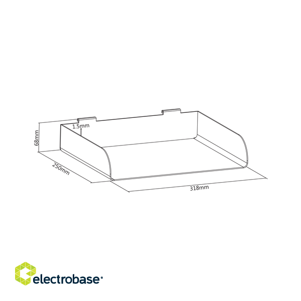 DELTACO OFFICE Document / telephone holder for track panel (DELO-0151), white / DELO-0154 image 5