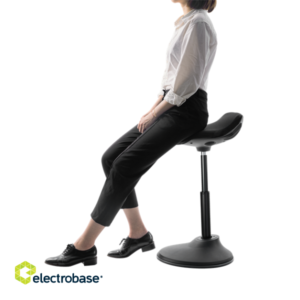 Height-adjustable standing chair DELTACO OFFICE turn, rotate and tilt, 360 &deg;, black / DELO-0303 image 4