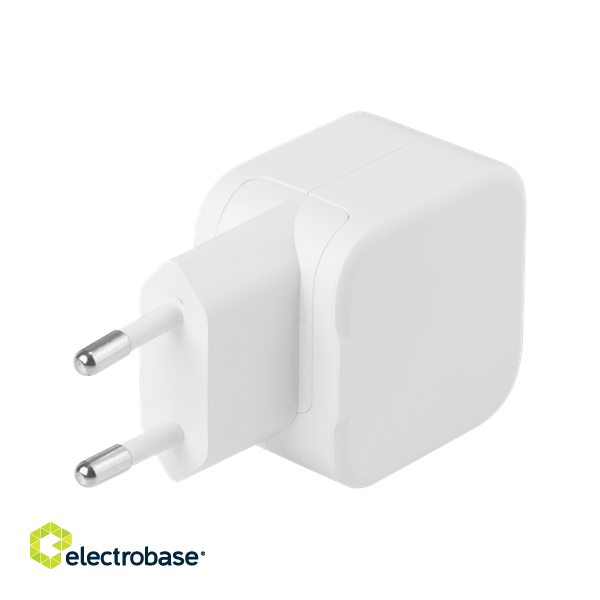 DELTACO USB-C wall charger 30 W with PD and GaN technology, white  USBC-GAN01 image 1