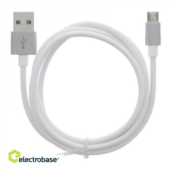 Cable MOB:A USB-A - MicroUSB 2.4A, 1m, white / 383205 image 2