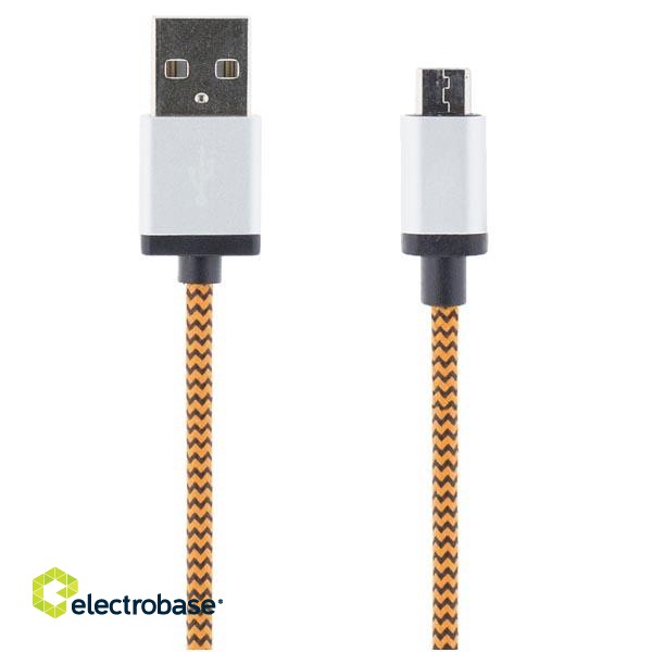 Phone cable STREETZ USB 2.0 "A-micro B", 1.0m, orange / MICRO-116 image 1