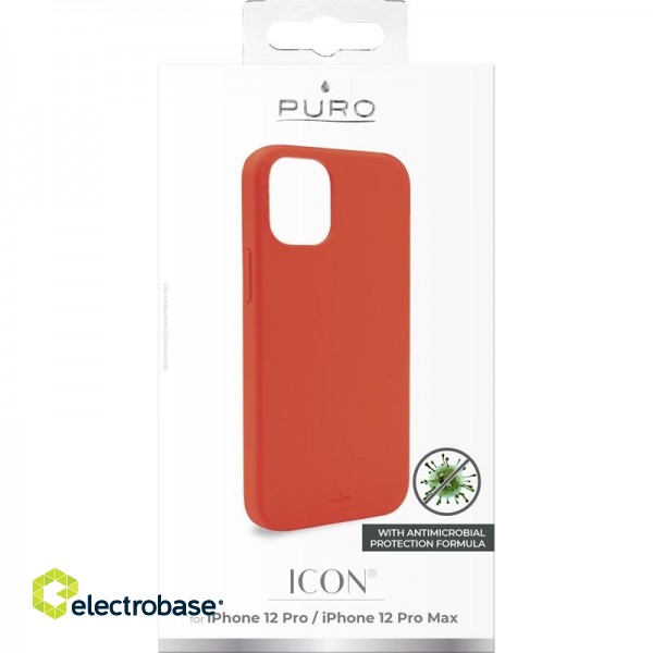 Anti-microbial cover PURO for iPhone 12 / PRO, Apple magsafe compatible, red / IPC1261ICONRED image 4