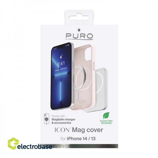 Case PURO Icon Mag for iPhone 14/13, pink / IPC1461ICONMAGROSE image 2