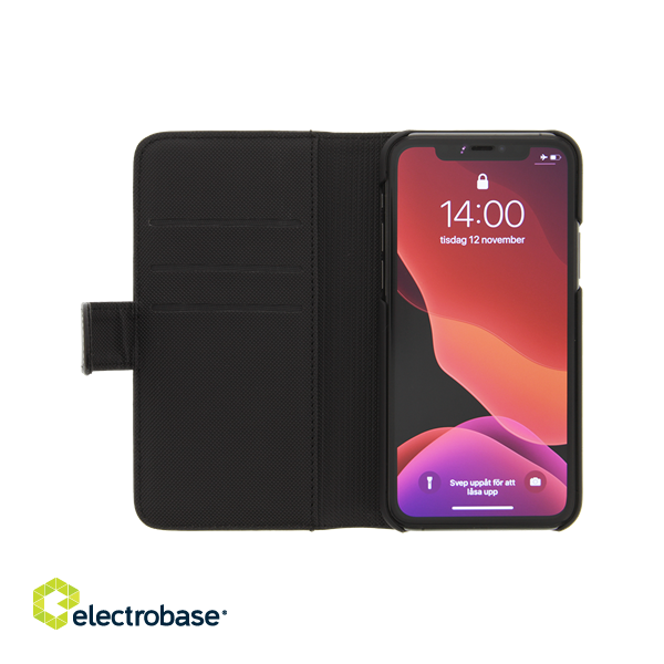 DELTACO wallet case 2-in-1, iPhone 12 Pro Max, magnetic cover, black MCASE-WIP1267 image 5