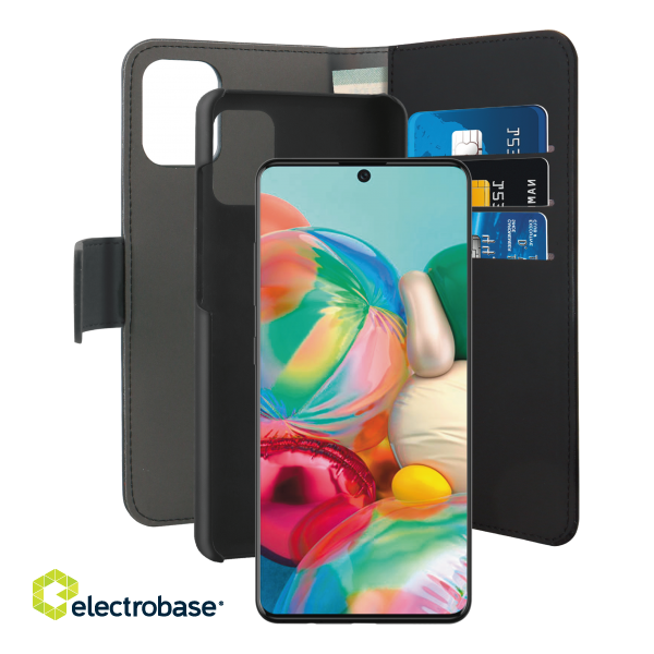 EcoLeather Wallet - case Puro for Samsung Galaxy A71, black / SGA71BOOKC3BLK фото 3