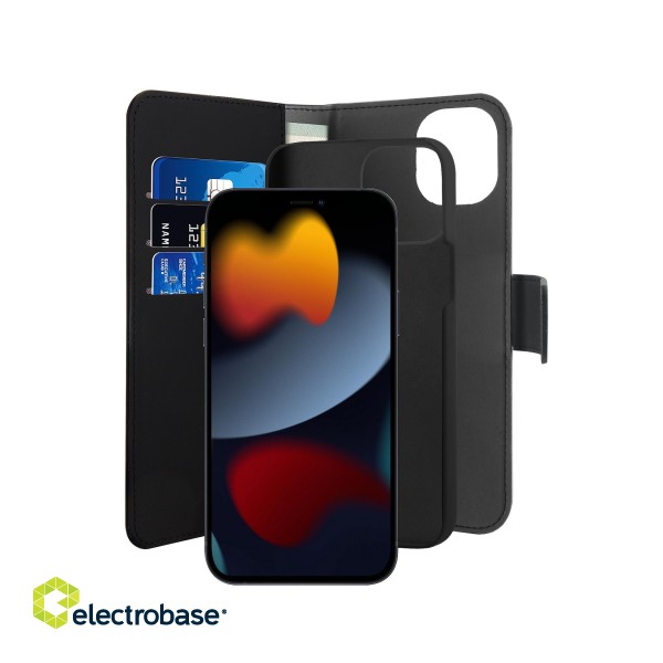 EcoLeather wallet case PURO for iPhone 13 Mini, black / IPC1354BOOKC3BLK image 1