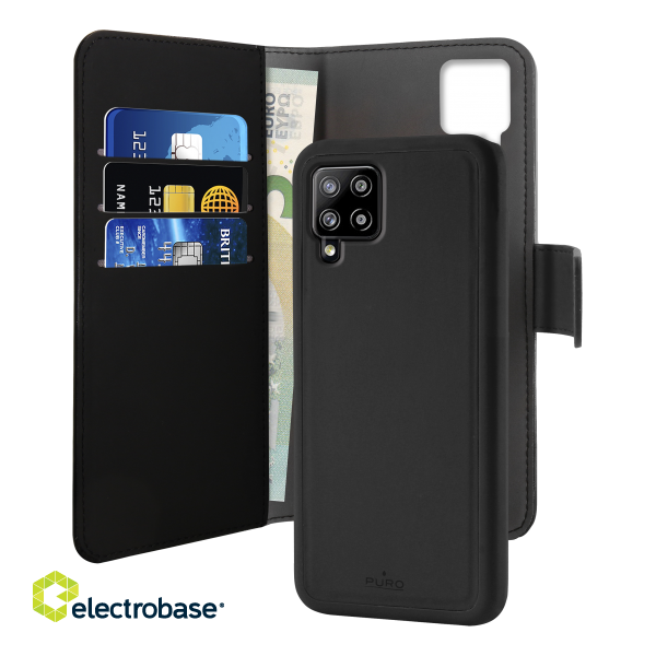 EcoLeather Wallet case Puro for  Samsung Galaxy A42 5G, black / SGA42BOOKC3BLK  image 1