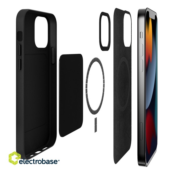 Leather look cover PURO for iPhone 13 Pro Max, black / IPC1367SKYMAGBLK 