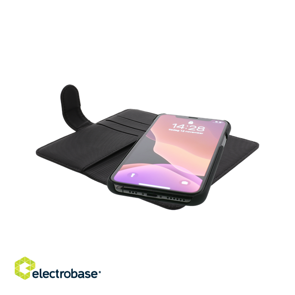 Wallet case DELTACO 2-in-1, iPhone 11, black / MCASE-W19IP58BLK image 2