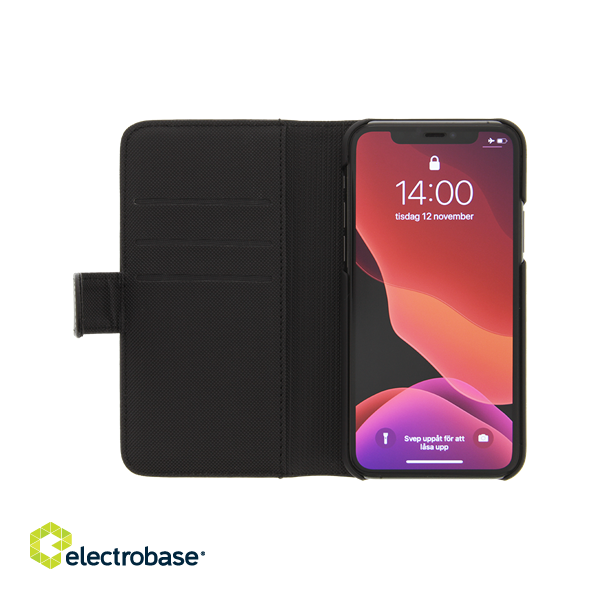 Wallet case DELTACO 2-in-1, iPhone 11, black / MCASE-W19IP58BLK image 3