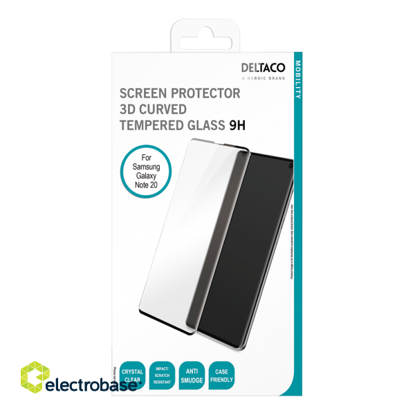 DELTACO screen protector for Samsung Galaxy Note 20, 3D Curved tempered glass, 9H hardness  SCRN-N20 image 3
