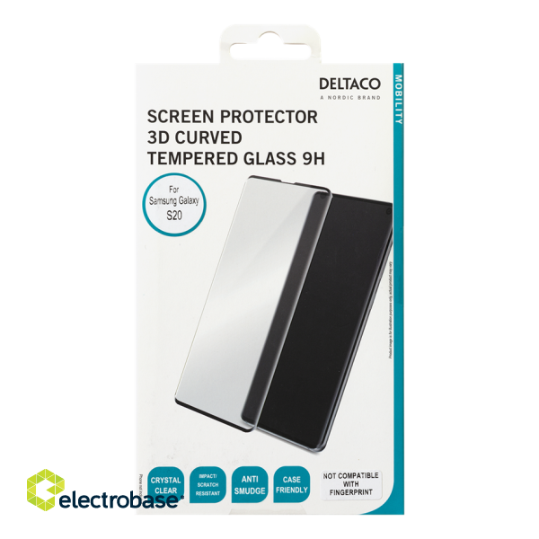Screen protector DELTACO Galaxy S20, 3D curved glass / SCRN-20SA62  image 2