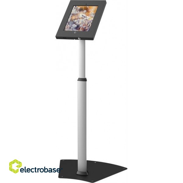EPZI Floor Stand for iPad 2/3/4 / Air / Air2, Height 0.7 - 1.1m, Aluminum and Steel, Silver / Black / Black ARM-427 image 1