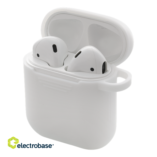 DELTACO AirPods Silicon Case, white / MCASE-AIRPS002 image 2