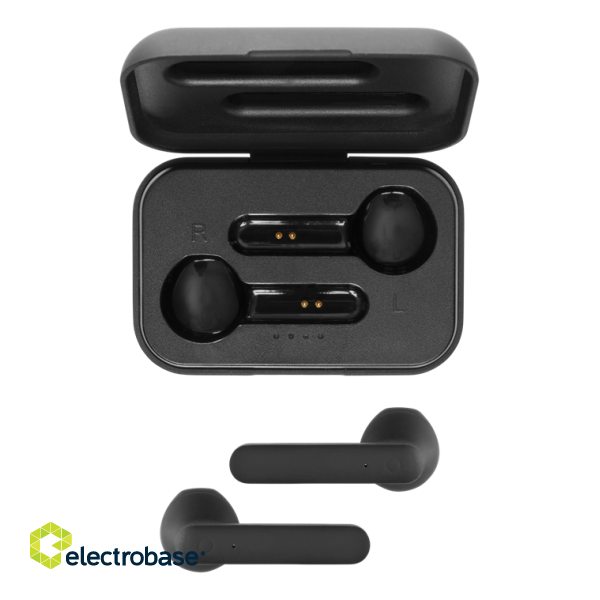 Earphones STREETZ True Wireless Stereo with Charging Case, semi-in-ear, BT 5, matt black / TWS-104 image 4
