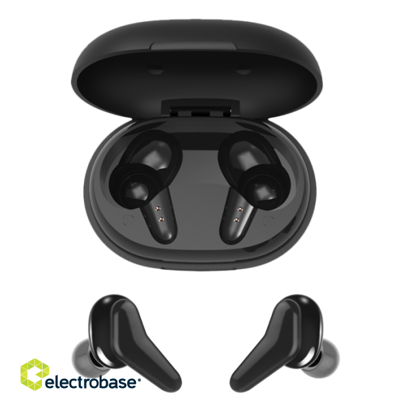 Earphones STREETZ Wireless with charging case, TWS, BT 5, black / TWS-113 image 7