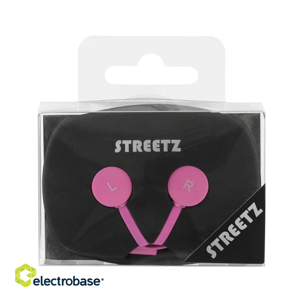Earphones STREETZ, with microphone, pink / HL-336 image 4