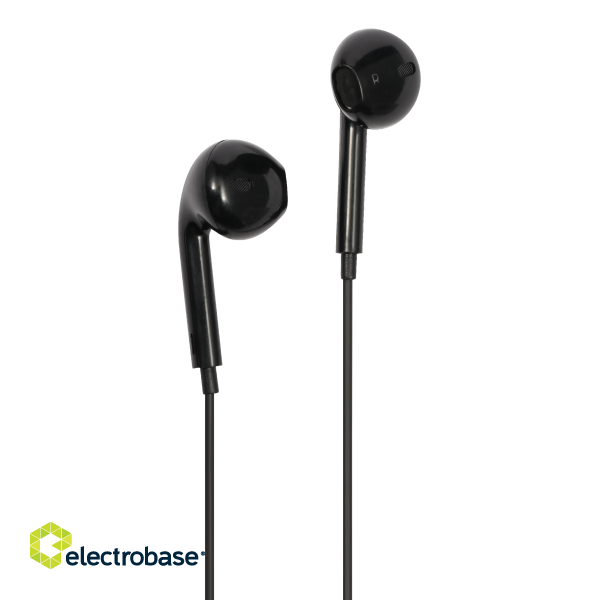 Semi-in-ear earphones STREETZ  3-button, USB-C, black / HL-W110