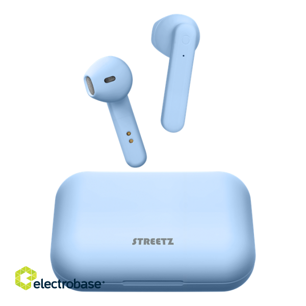 STREETZ True Wireless Stereo Headphones with Charging Case, semi-in-ear, BT 5, matt blue  TWS-107 image 1